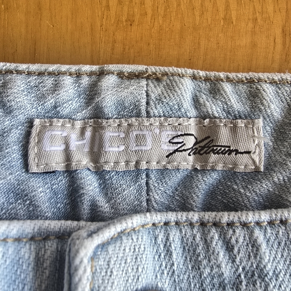 Chico's Platinum BLUE JEANS~Size 3 short Charm SH - Picture 3 of 8